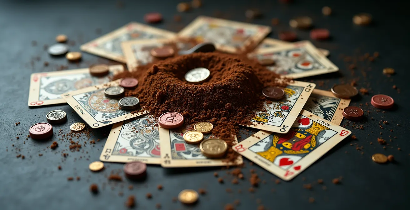 Composición visual mostrando la confusión de mezclar diferentes sistemas de adivinación