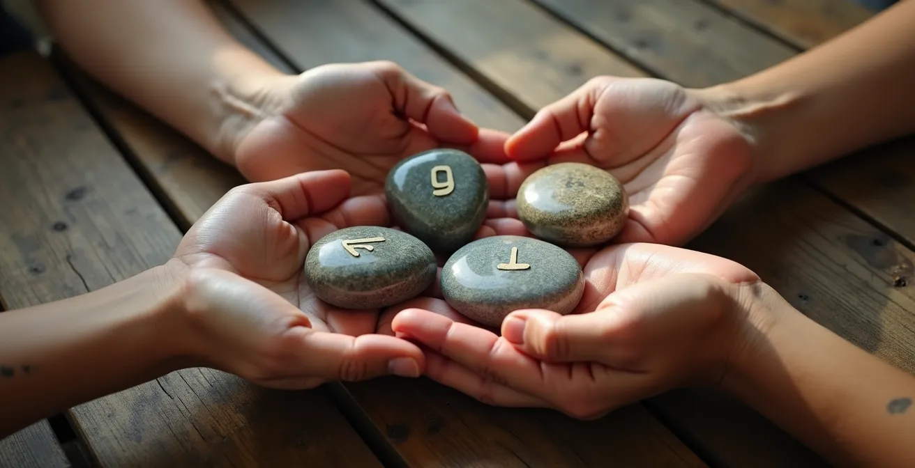 Representación visual de las conexiones numéricas kármicas entre padres e hijos