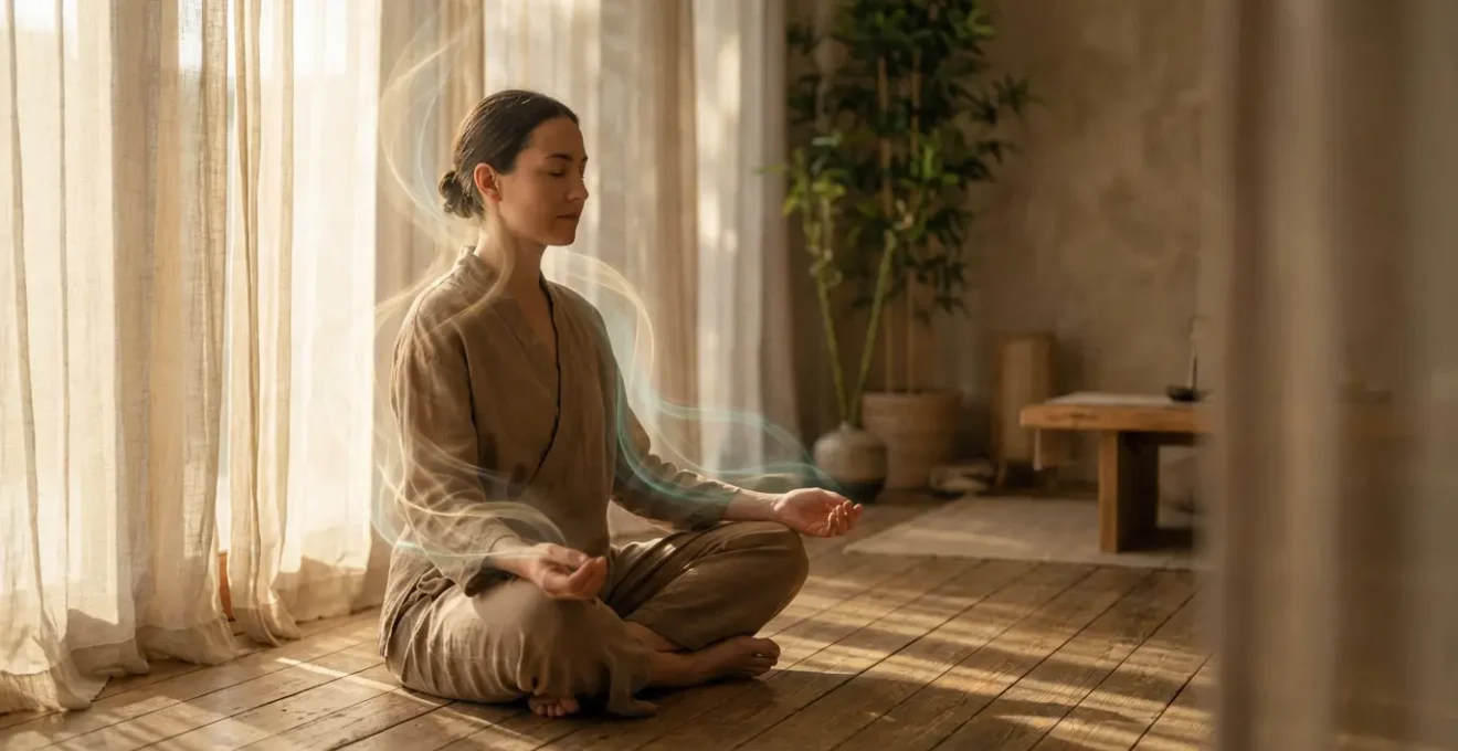 Visualización del flujo energético a través de los meridianos del cuerpo humano