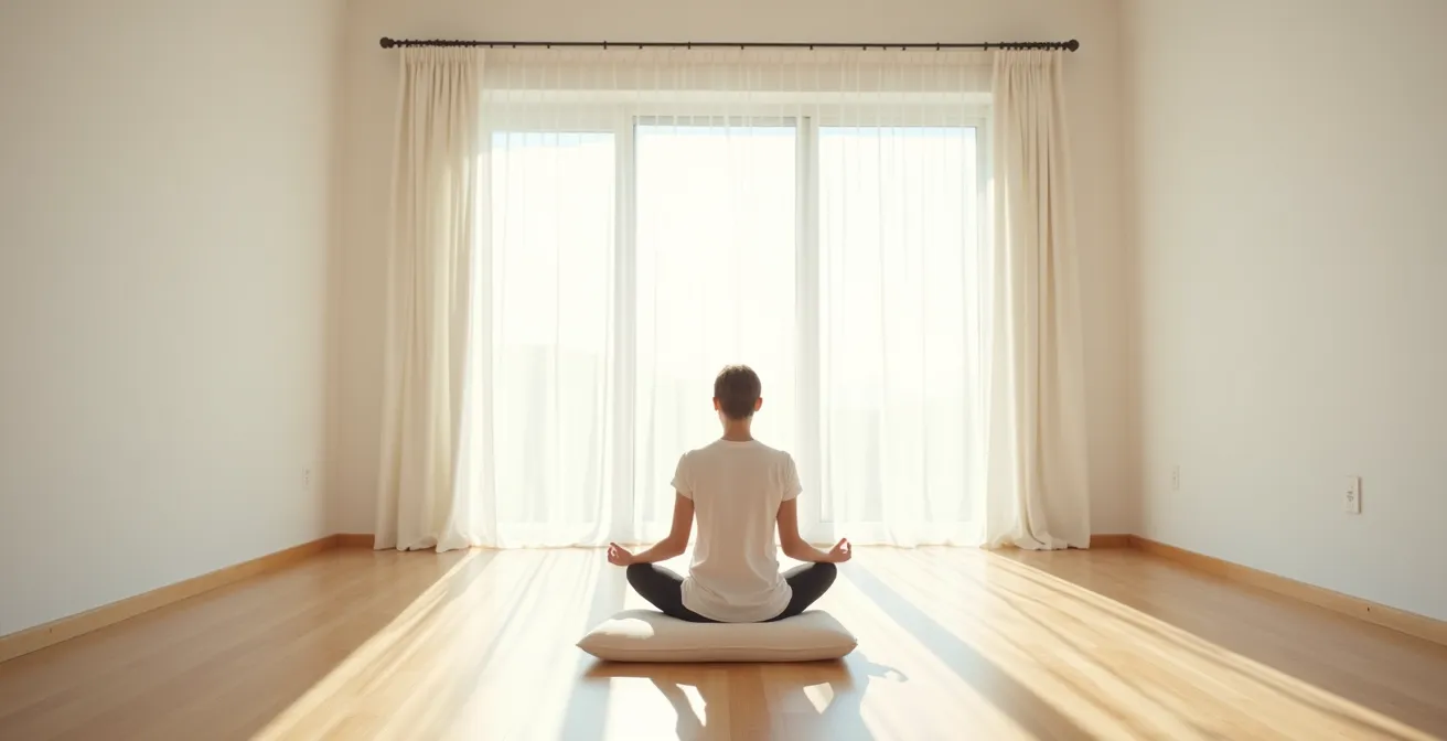 Persona meditando en preparación para consulta de videncia