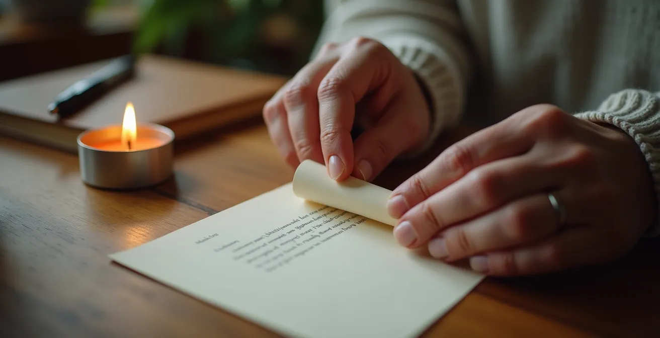 Preparación emocional para sesión de mediumnidad con ritual de escritura