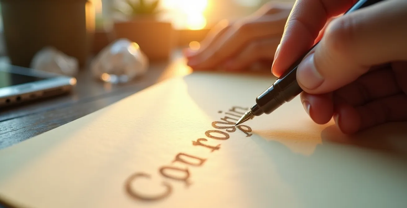 Manos escribiendo preguntas en libreta antes de consulta espiritual