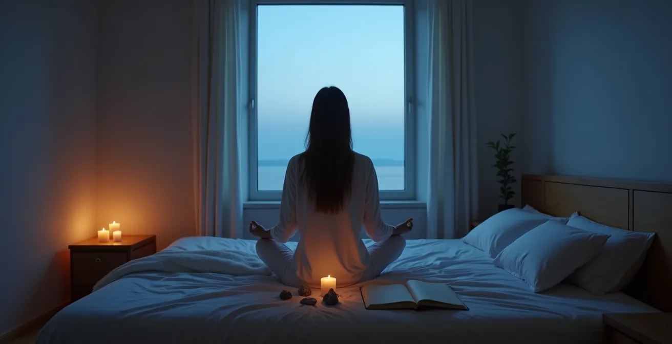 Preparación nocturna para incubación de sueños con ritual meditativo