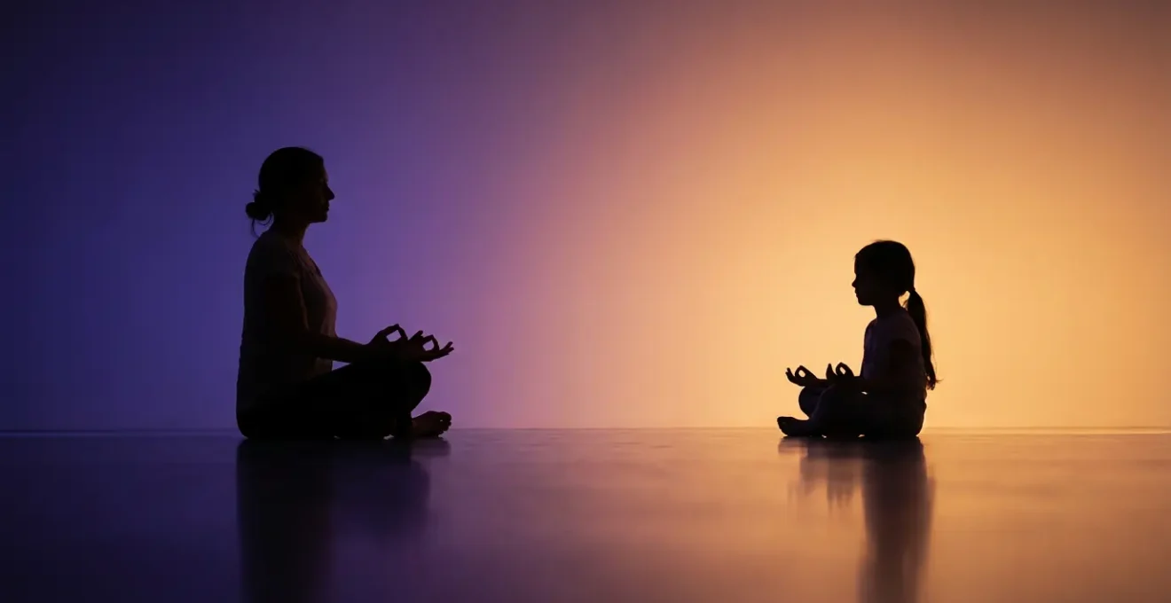 Persona en meditación profunda conectando con su niño interior mediante Reiki